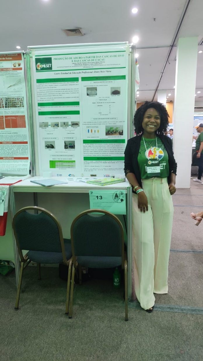 Projeto de estudantes sobre adubo com cascas de ovo e de cacau é premiado na Expo Nacional MILSET Brasil 2023